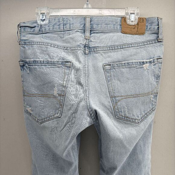 Y2K Hollister Jeans Mens Hermosa Low Rise Boot Button Fly Distressed 32 X 30 EUC - Picture 1 of 11